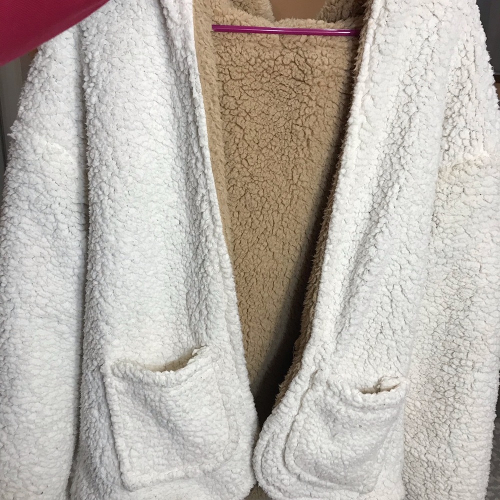 Reversible love tree fuzzy sweater